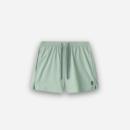 Woven quarter shorts in Light Green with drawcord waistband and side splits