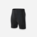 Black compression half-tights with a drawcord waistband and a deep side pocket